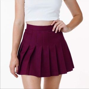 American Apparel Pleated Maroon Skirt